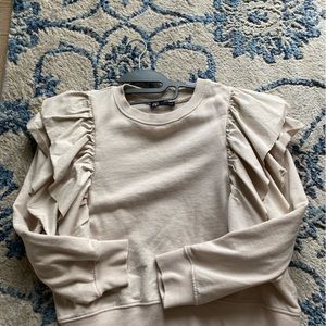 Zara beige cropped sweatshirt